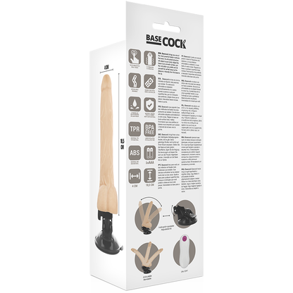 BASECOCK - ARTIKULIERBARER VIBRATOR NATÜRLICH FERNBEDIENUNG 18.5 CM -O- 4 CM - Sexotim