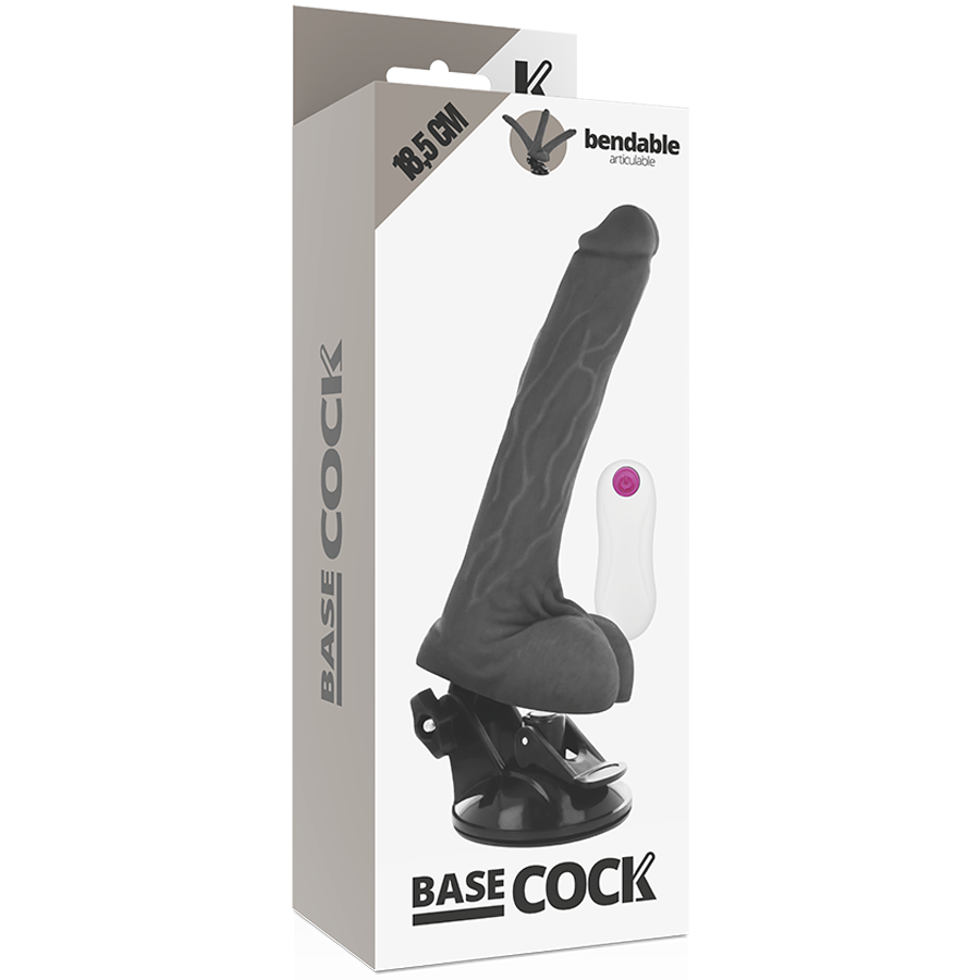 BASECOCK - ARTIKULIERBARER VIBRATOR NATÜRLICH FERNBEDIENUNG 18.5 CM -O- 4 CM - Sexotim