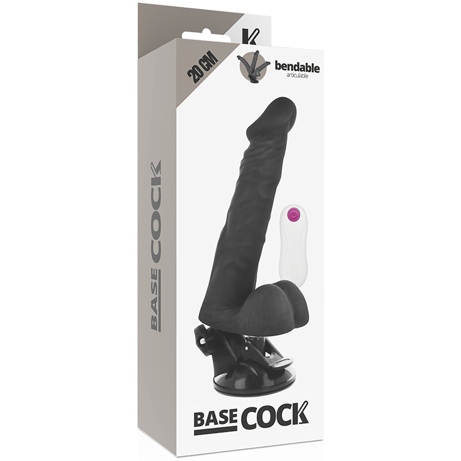 BASECOCK - ARTIKULIERBARER VIBRATOR NATÜRLICH FERNBEDIENUNG 20 CM -O- 4.5 CM - Sexotim