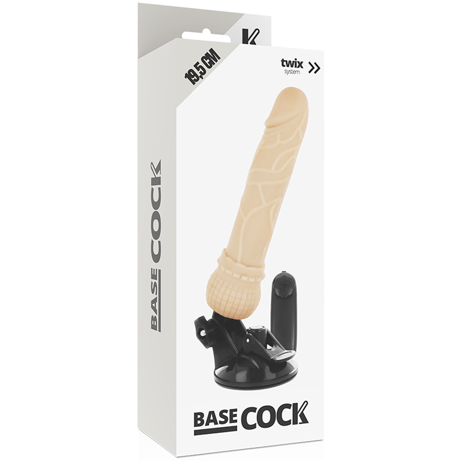 BASECOCK - REALISTISCHER VIBRATOR MIT FERNBEDIENUNG NATÜRLICHER 19.5 CM -O- 4 CM - Sexotim