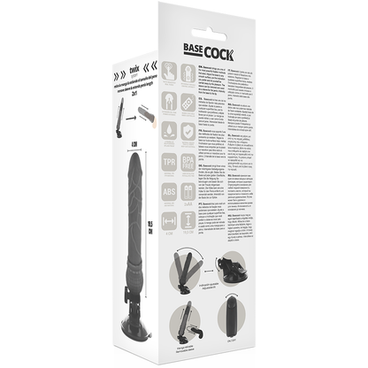 BASECOCK - REALISTISCHER VIBRATOR MIT FERNBEDIENUNG NATÜRLICHER 19.5 CM -O- 4 CM - Sexotim