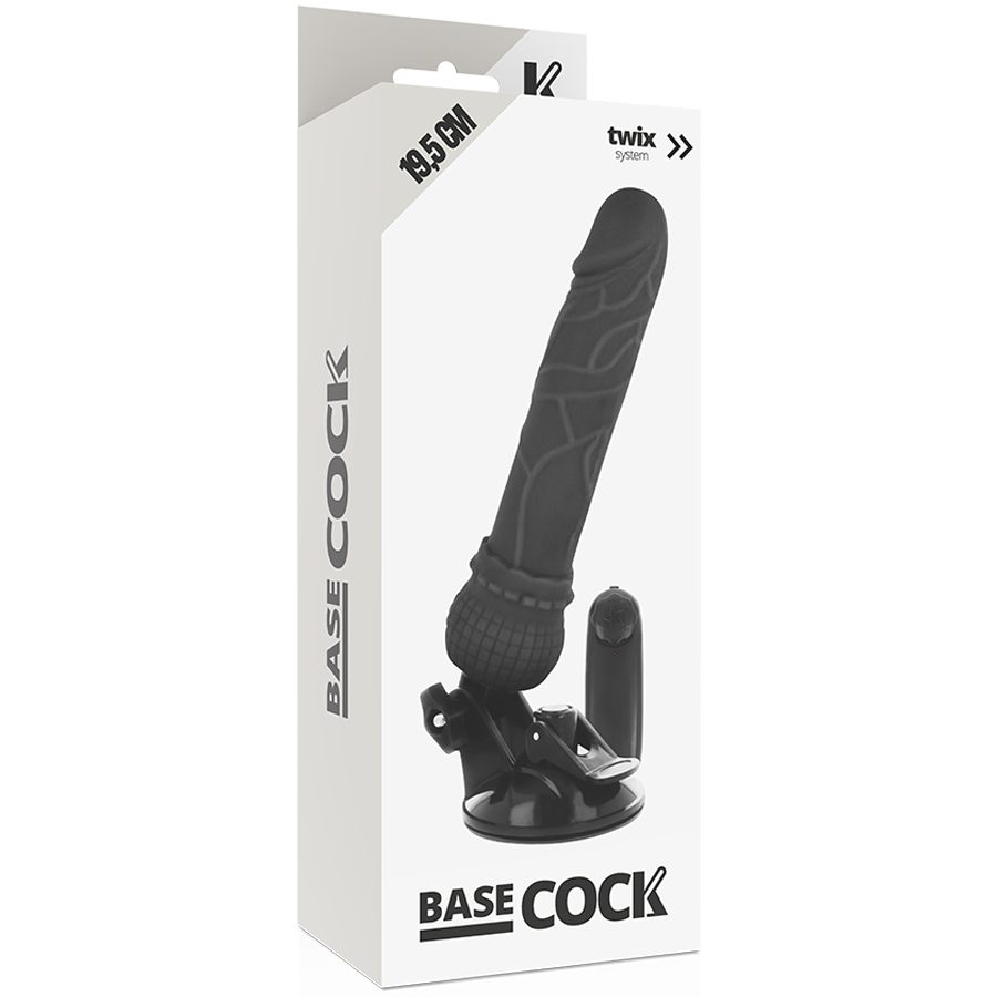 BASECOCK - REALISTISCHER VIBRATOR MIT FERNBEDIENUNG NATÜRLICHER 19.5 CM -O- 4 CM - Sexotim