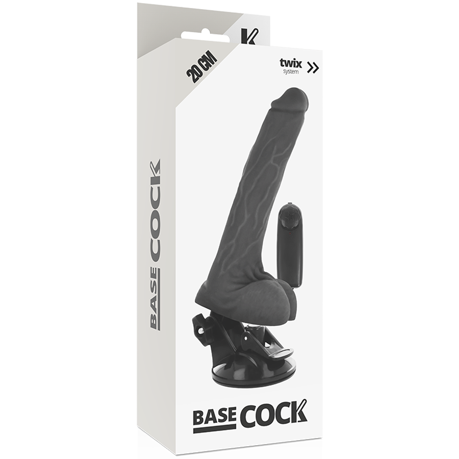 BASECOCK - REALISTISCHER VIBRATOR MIT FERNBEDIENUNG MIT HODEN 20 CM -O- 4 CM - Sexotim