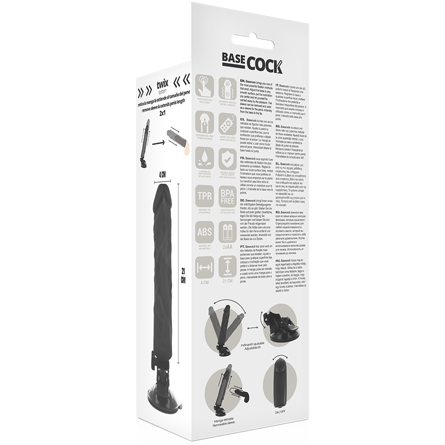 BASECOCK - REALISTISCHER VIBRATOR MIT FERNBEDIENUNG NATÜRLICHER 21 CM -O- 4 CM - Sexotim