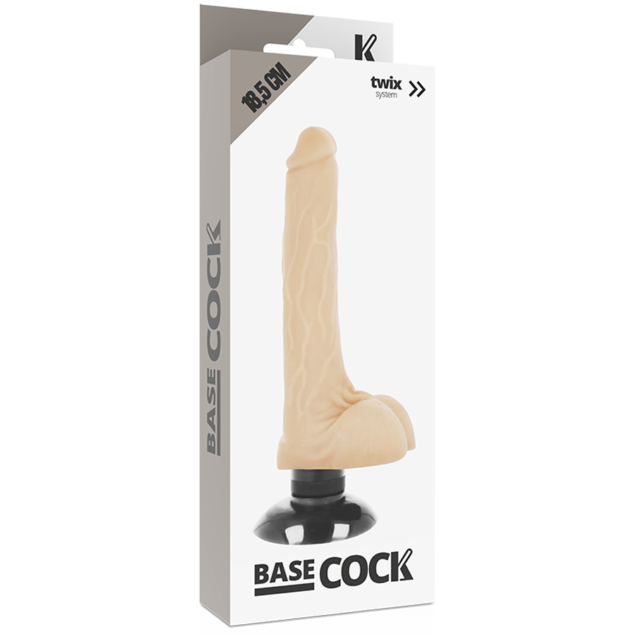 BASECOCK - REALISTISCHER VIBRATOR 2-1 NATÜRLICH 18.5 CM -O- 4 CM - Sexotim