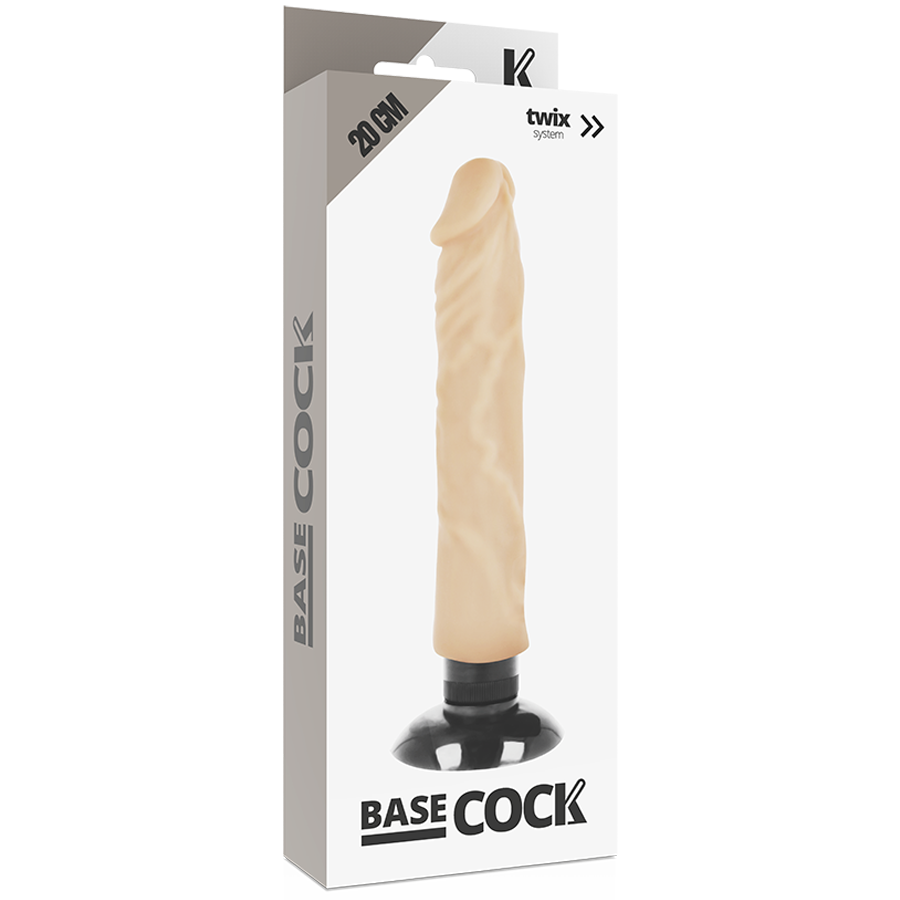 BASECOCK - REALISTISCHER VIBRATOR 2-1 NATÜRLICH 20 CM -O- 4 CM - Sexotim