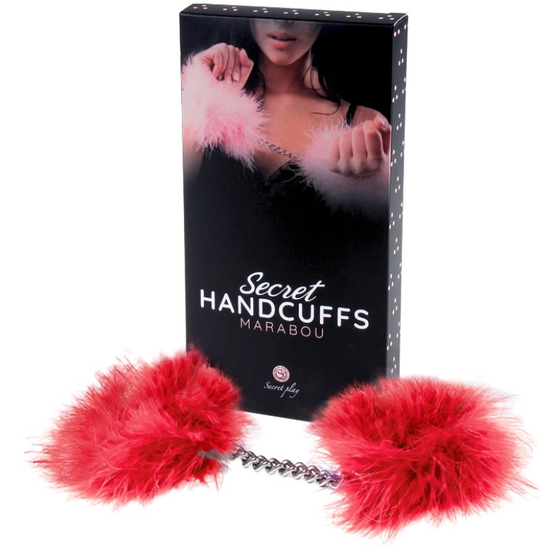 SECRETPLAY - ROTE MARABOU-HANDSCHELLEN - Sexotim