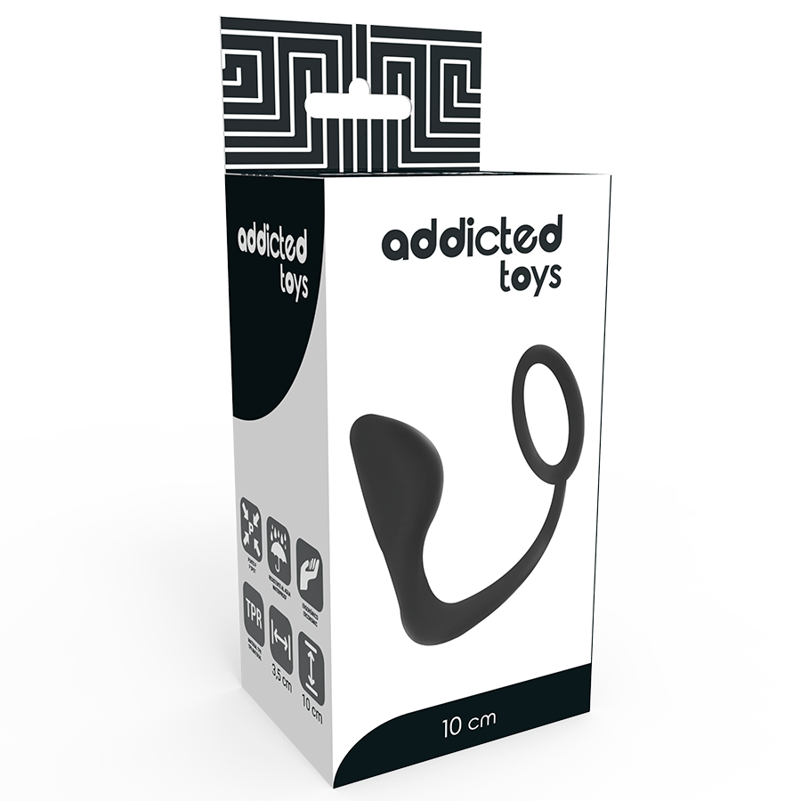 ADDICTED TOYS - ANALPLUG MIT SCHWARZEM PENISRING - Sexotim