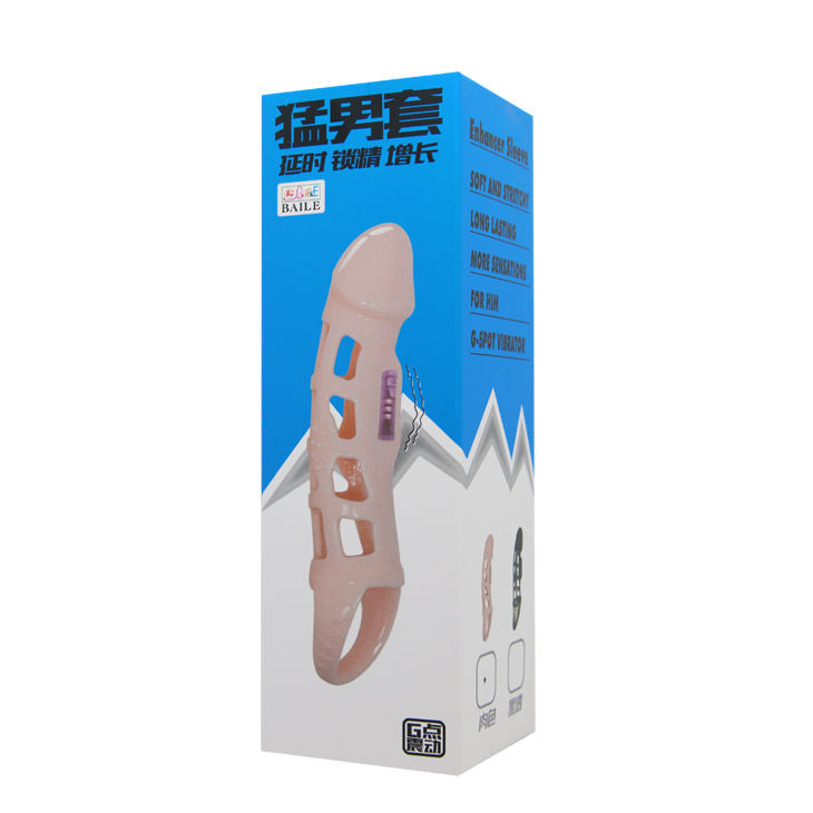 BAILE - PENIS EXTENDER COVER MIT VIBRATION UND NATÜRLICHEM GURT 13.5 CM - Sexotim