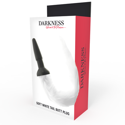 DARKNESS - SILIKON-ANALSPLUG MIT WEISSEN PELZSCHWANZ 12 CM - Sexotim