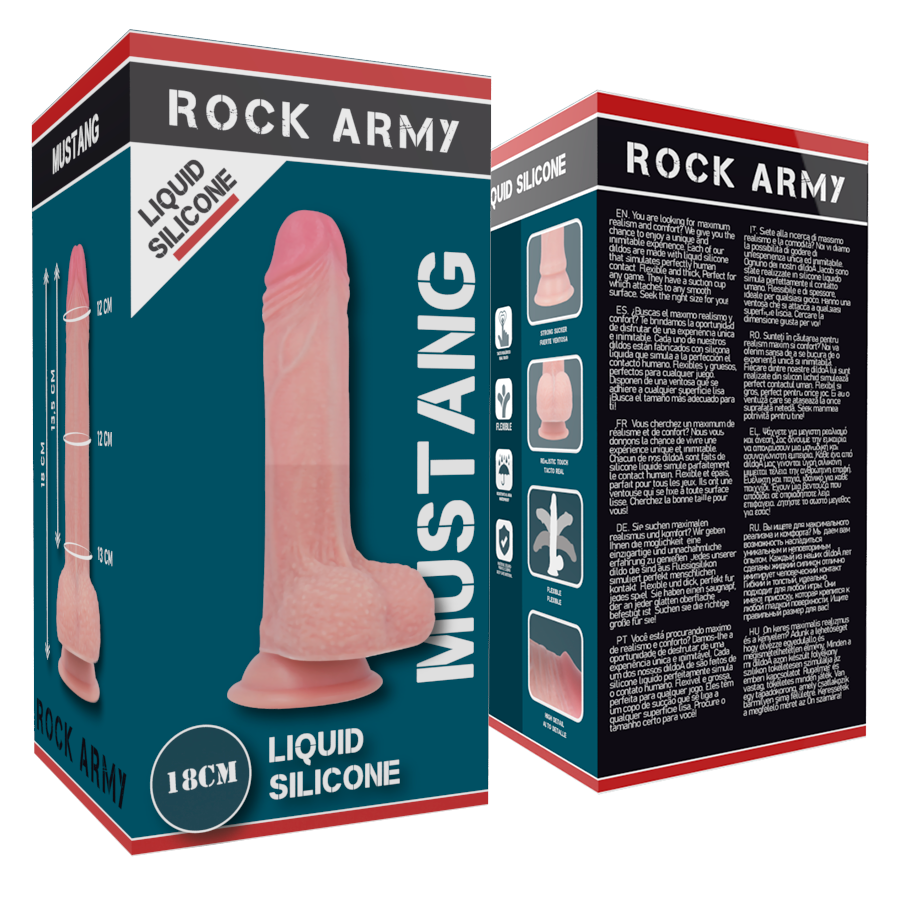 ROCKARMY - LIQUID SILICONE PREMIUM MUSTANG REALISTIC 18 CM -O- 4.14 CM - Sexotim