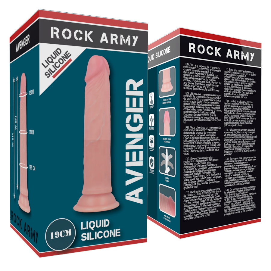 ROCKARMY - LIQUID SILICONE PREMIUM AVENGER REALISTIC 19 CM -O- 3.98 CM - Sexotim