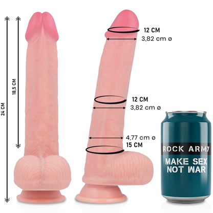 ROCKARMY - LIQUID SILICONE PREMIUM KINGCOBRA REALISTIC 24 CM -O- 4.77 CM - Sexotim