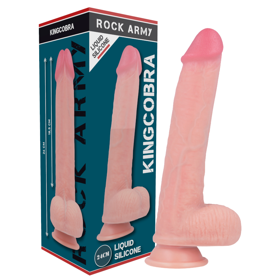 ROCKARMY - LIQUID SILICONE PREMIUM KINGCOBRA REALISTIC 24 CM -O- 4.77 CM - Sexotim