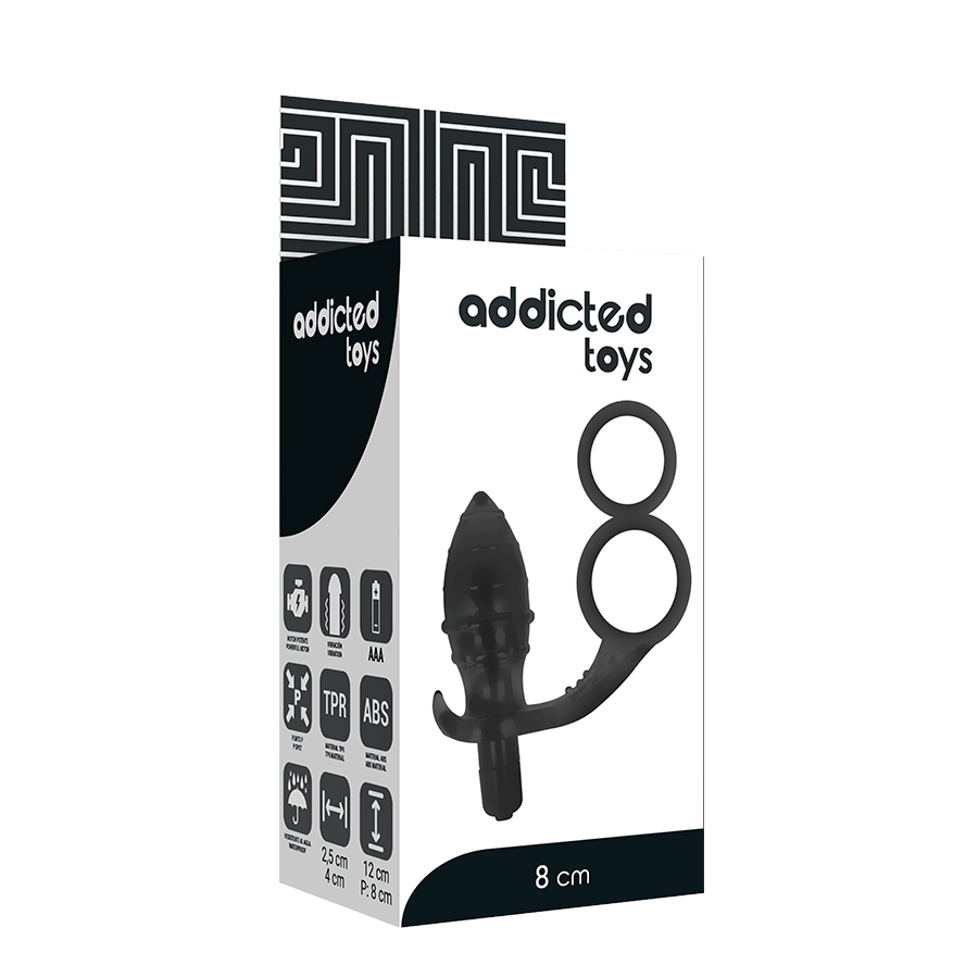 ADDICTED TOYS - ANALPLUG MIT DOPPELTEM SCHWARZEN RING - Sexotim