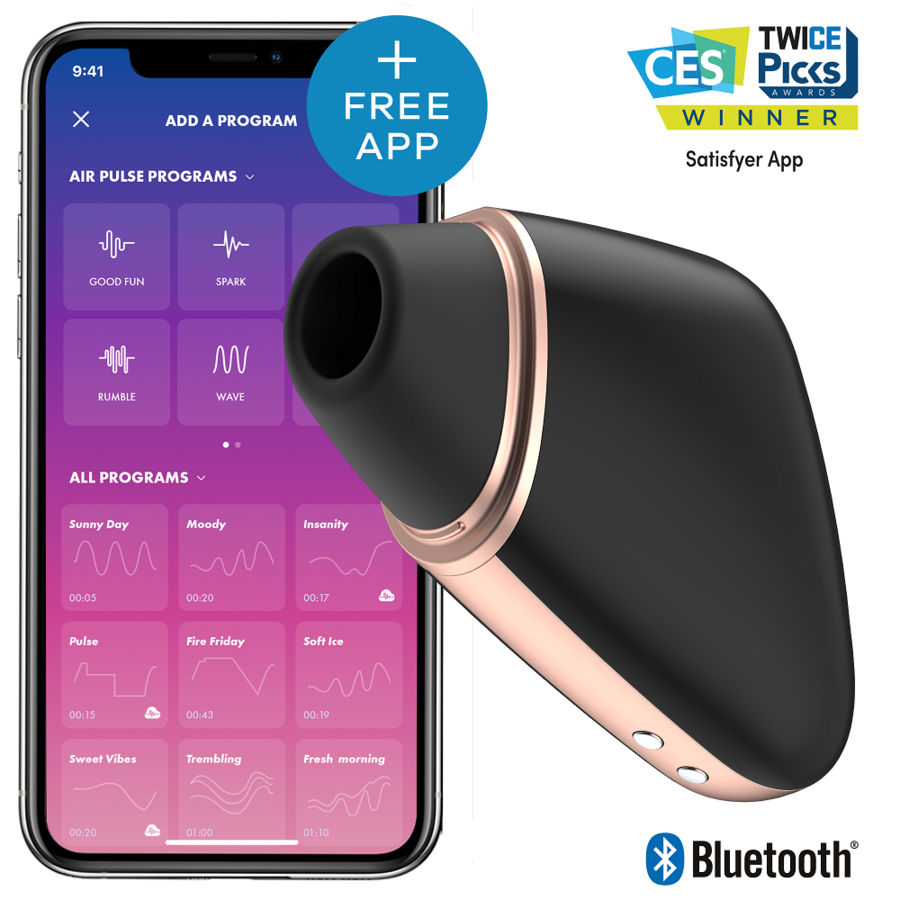 SATISFYER - LOVE TRIANGLE STIMULATOR & VIBRATOR SCHWARZ - Sexotim