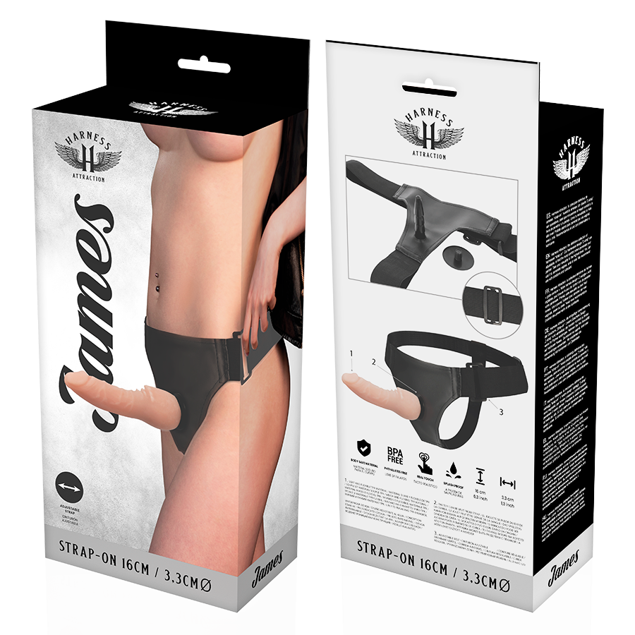 HARNESS ATTRACTION - RNES JAMES 16 CM -O- 3.3 CM - Sexotim