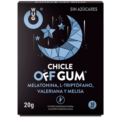 WUG GUM - OFF VALERIAN, TRYPTOPHAN, LEMON BALM AND MELATONIN 10 UNITS - Sexotim