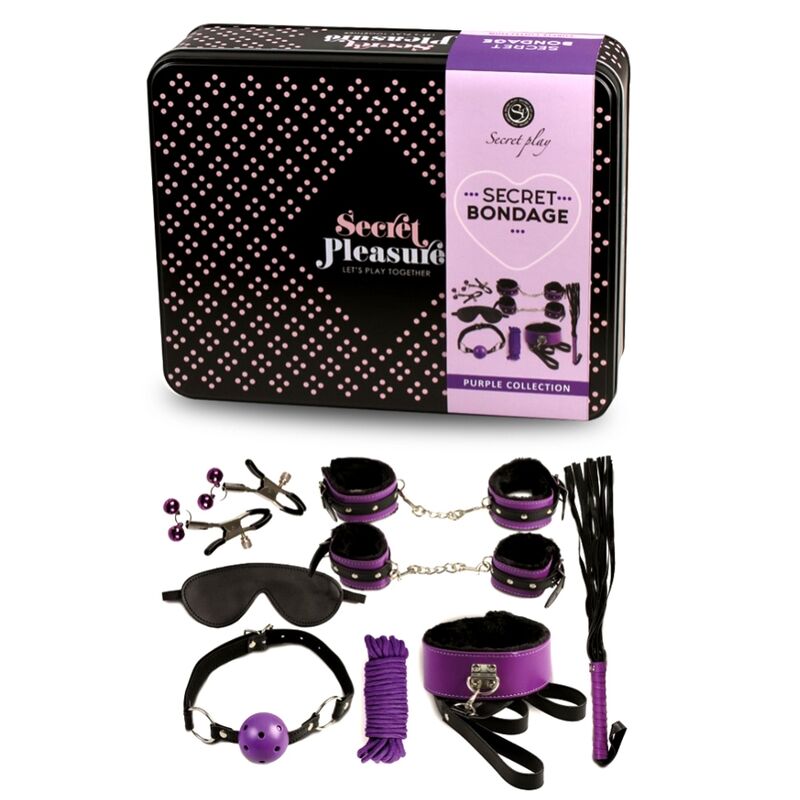 SECRETPLAY - BDSM SET 8PCS PURBLE / BLACK. - Sexotim