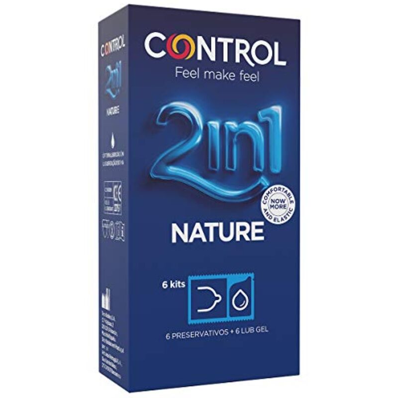 CONTROL - DUO NATURA 2 in 1  + GLEITGEL 6 EINHEITEN - Sexotim