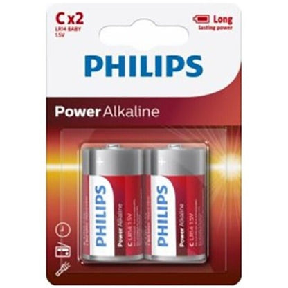 PHILIPS - POWER ALKALINE PILA C LR14 BLISTER * 2 - Sexotim