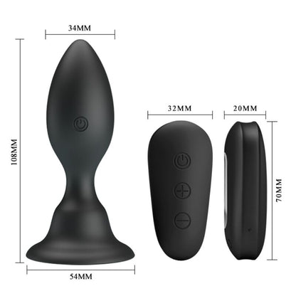 MR PLAY - ANALSTECKER MIT VIBRATION, SCHWARZE FERNBEDIENUNG - Sexotim