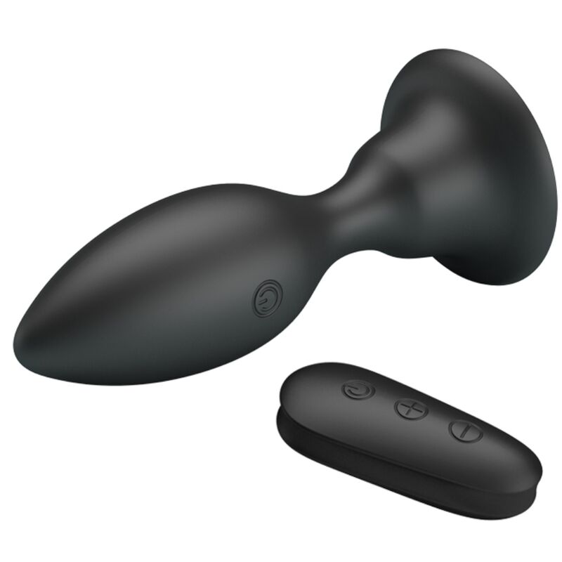 MR PLAY - ANALSTECKER MIT VIBRATION, SCHWARZE FERNBEDIENUNG - Sexotim