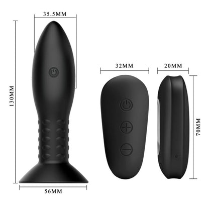 MR PLAY - ANALPLUG MIT SCHWARZEN ROTIERENDEN BÄLLEN FERNBEDIENUNG - Sexotim
