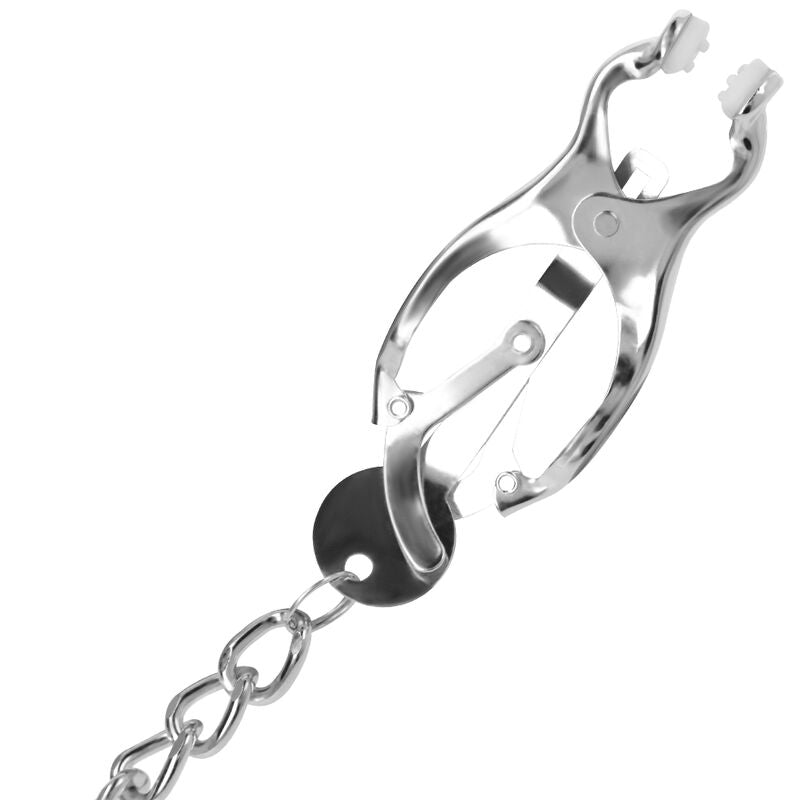 DARKNESS - NIPPELKLEMME AUS METALL MIT KETTE - Sexotim