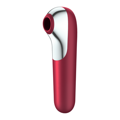 SATISFYER - DUAL LOVE VIBRATOR UND SAUGER MIT PULSIERTER LUFT ROT - Sexotim