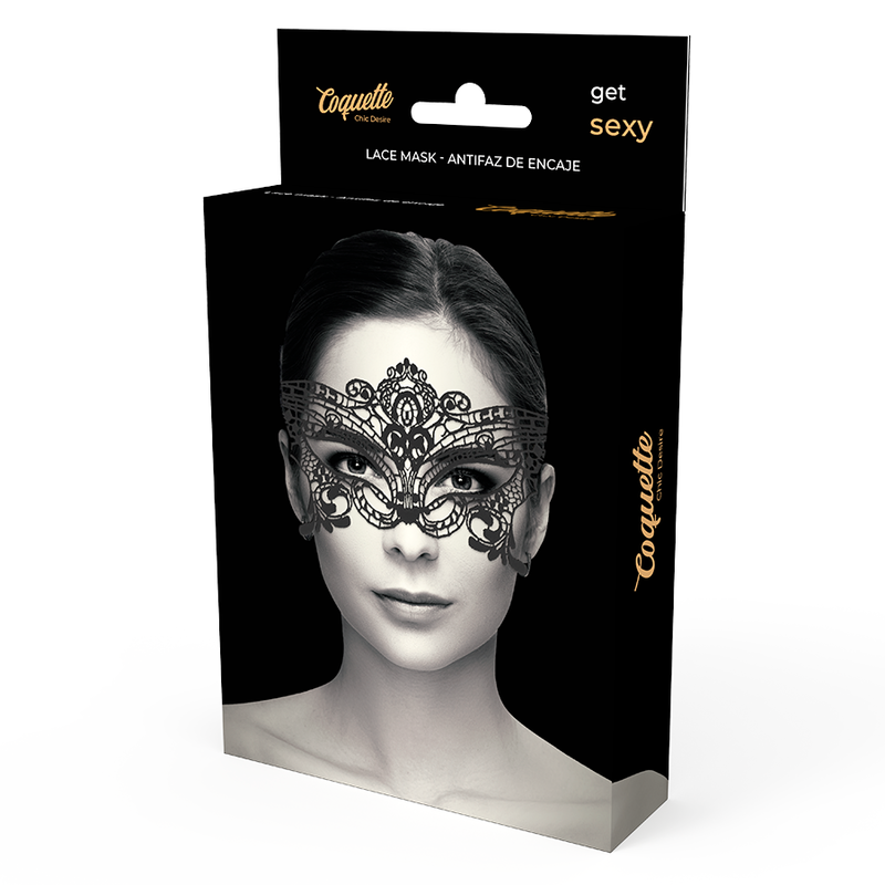 COQUETTE CHIC DESIRE - BREITE SCHWARZE SPITZENMASKE - Sexotim