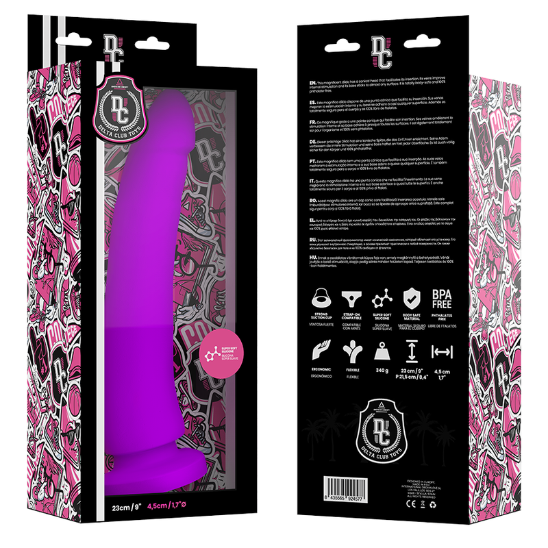 DELTA CLUB - TOYS LILA DILDO MEDIZINISCHES SILIKON 23 CM -O- 4.5 CM - Sexotim