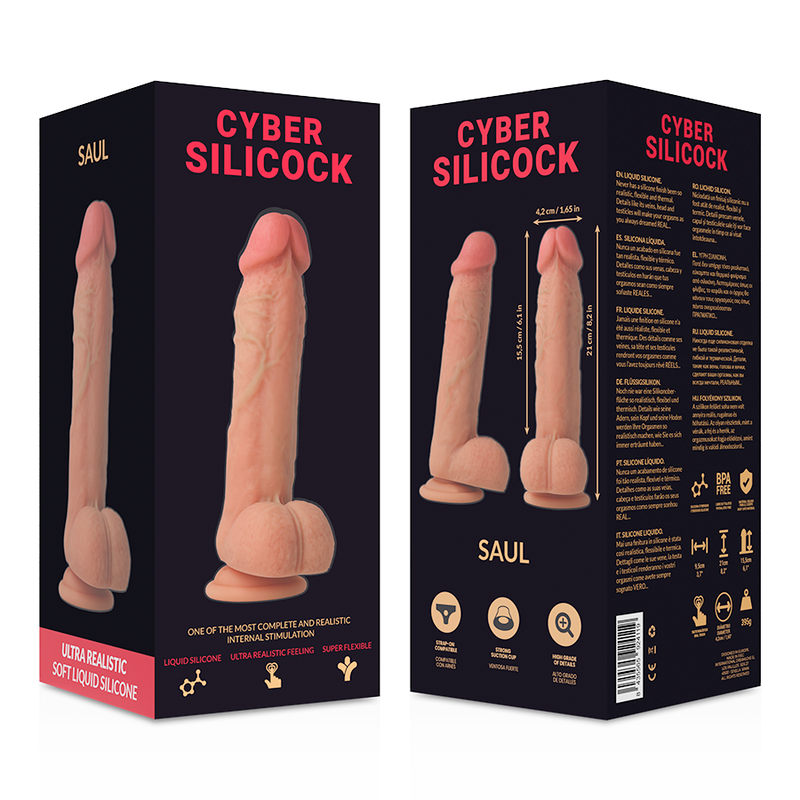 CYBER SILICOCK - SAUL ULTRA REALISTISCHES. WEICHES FLÜSSIGE SILIKON 21 CM -O- 4.2 CM - Sexotim