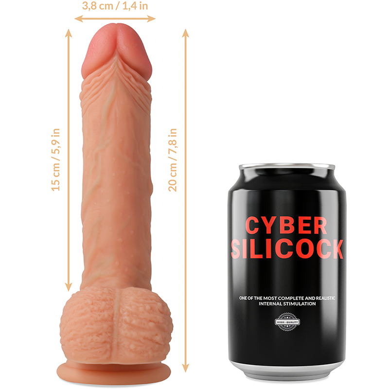 CYBER SILICOCK - STRAP-ON FREEMAN FLÜSSIGE SILIKON MIT 3 RINGEN GRATIS 20 CM -O- 3.8 CM - Sexotim