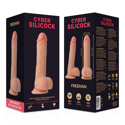 CYBER SILICOCK - STRAP-ON FREEMAN FLÜSSIGE SILIKON MIT 3 RINGEN GRATIS 20 CM -O- 3.8 CM - Sexotim