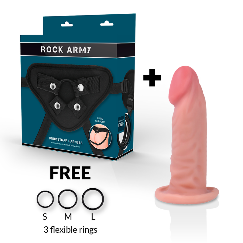 ROCKARMY - GURT + DUAL DENSITY TIGER REALISTISCHER DILDO 14 CM -O- 4.46 CM - Sexotim