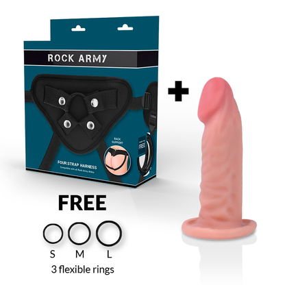 ROCKARMY - GURT + DUAL DENSITY TIGER REALISTISCHER DILDO 14 CM -O- 4.46 CM - Sexotim