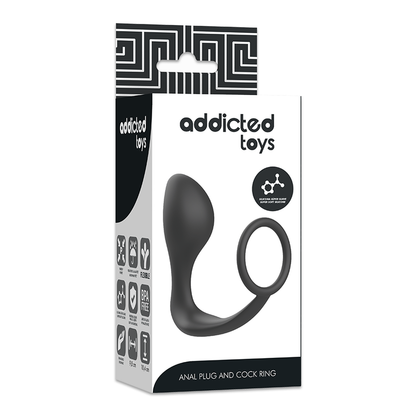 ADDICTED TOYS - ANALPLUG MIT SCHWARZEM SILIKONRING - Sexotim