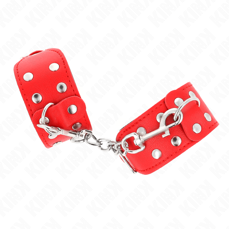 KINK - ARMBÄNDER MIT DOPPELTER REIHE VERSTELLBARER NIETEN ROT